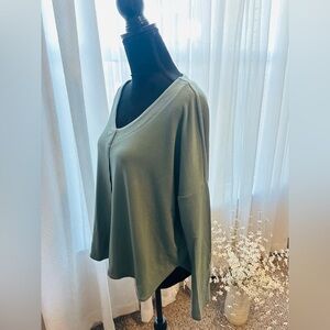 She + Sky Green Sweater V Neck